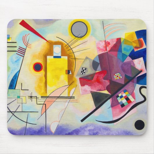 Kandinsky geel-rood-blauw muismat (Voorkant)