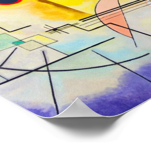 Kandinsky geel-rood-blauw poster (Hoek)