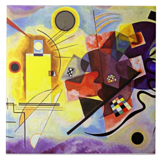 Kandinsky - geel-rood-blauw tegeltje (Voorkant)