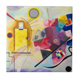 Kandinsky geel-rood-blauw tegeltje