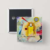 Kandinsky geel-rood-blauw vierkante button 5,1 cm (Voorkant /achterkant)