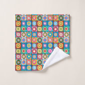 Kandinsky-geïnspireerde cirkels bad handdoek (Wasdoekje)