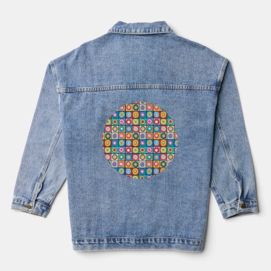 Kandinsky-geïnspireerde cirkels denim jacket (Achterkant)