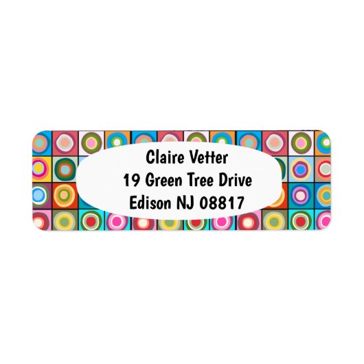 Kandinsky-geïnspireerde cirkels etiket (Voorkant)