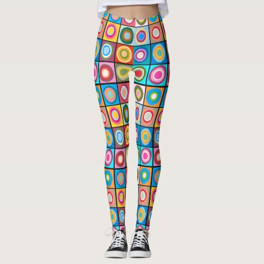Kandinsky-geïnspireerde cirkels leggings (Voorkant)