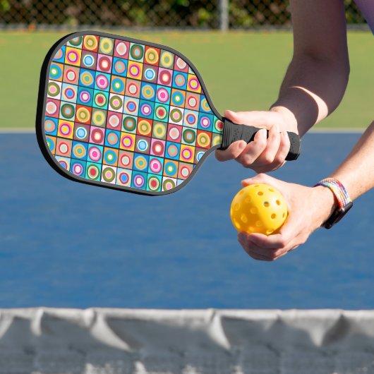 Kandinsky-geïnspireerde cirkels pickleball paddle (Insitu)