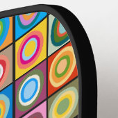 Kandinsky-geïnspireerde cirkels pickleball paddle (Links Detail)
