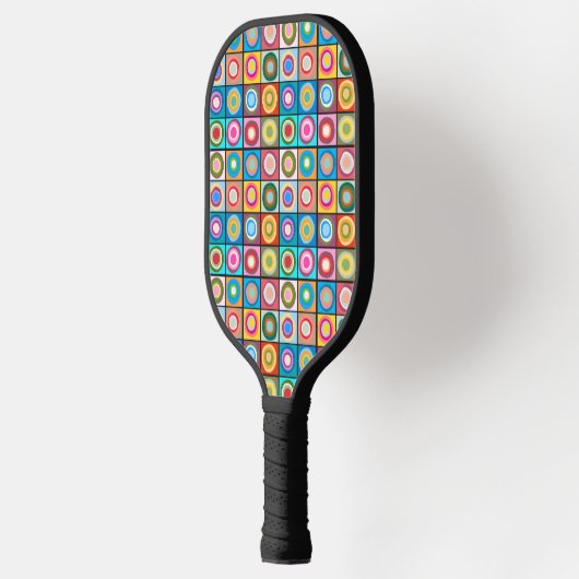Kandinsky-geïnspireerde cirkels pickleball paddle (Links)
