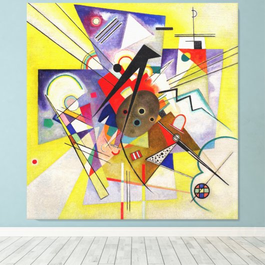 KANDINSKY - GELE BEGELEIDING - 1924 -Bauhaus- Canvas Afdruk (Insitu (Houten vloer))
