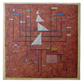 Kandinsky - Gele grens Tegeltje (Voorkant)