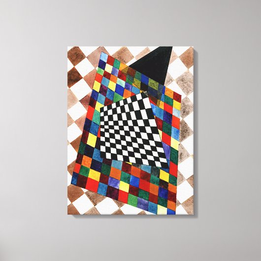 Kandinsky - Geruit, kleurrijk schilderij, Canvas Afdruk (Voorkant)