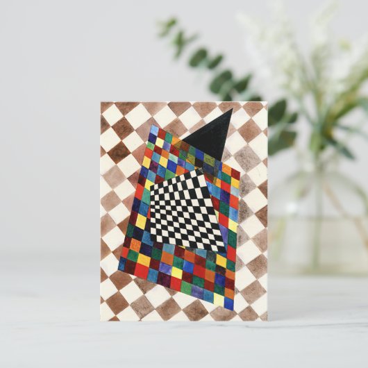 Kandinsky - Geruite, kleurrijke abstracte kunst Briefkaart (Staand voorkant)