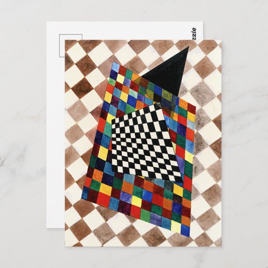 Kandinsky - Geruite, kleurrijke abstracte kunst Briefkaart (Voorkant / Achterkant)