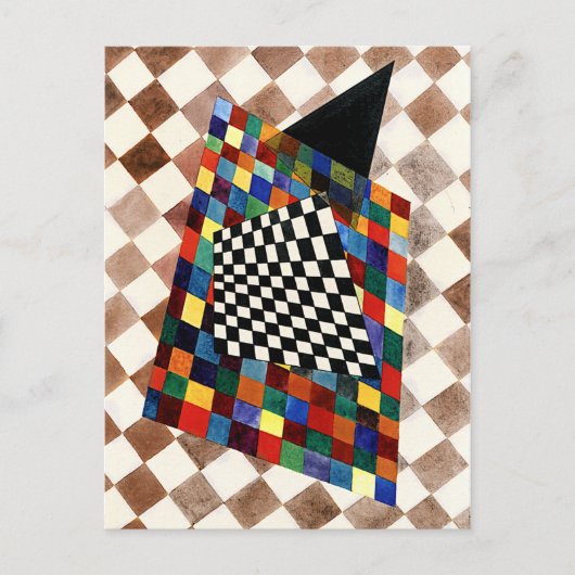 Kandinsky - Geruite, kleurrijke abstracte kunst Briefkaart (Voorkant)