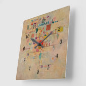 Kandinsky - Graceful Ascent, beroemde abstracte ku Vierkante Klok (Hoek)
