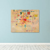 Kandinsky - Graceful Ascent Canvas Afdruk (Insitu (Houten vloer))