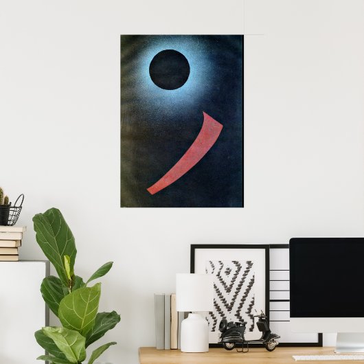 Kandinsky - Grijs en Zwart Poster (Thuiskantoor)