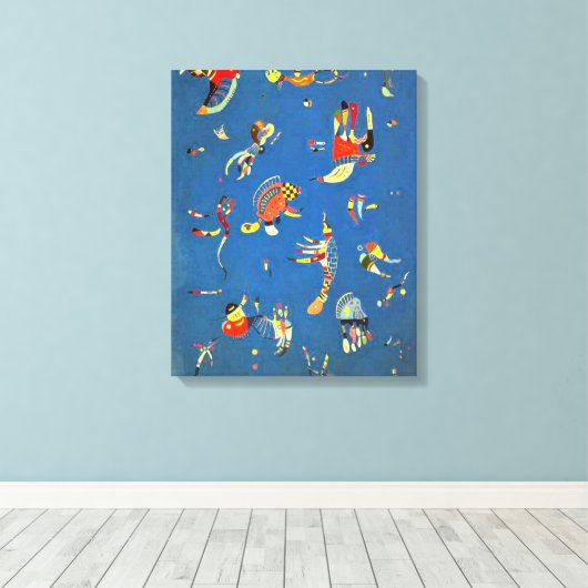 Kandinsky - Hemelsblauw Canvas Afdruk (Insitu (Houten vloer))