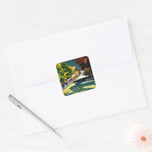 Kandinsky - herfst in Beieren Vierkante Sticker (Envelop)