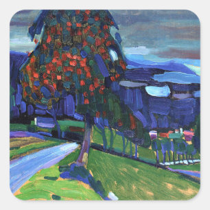 Kandinsky - herfst in Murnau Vierkante Sticker