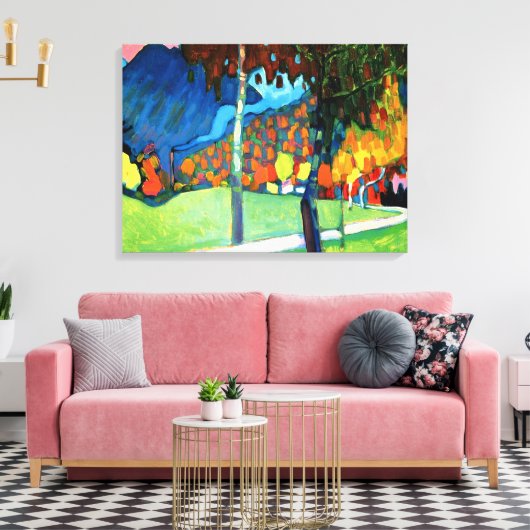 Kandinsky - Herfststudie in Oberau,  kunst Canvas Afdruk (Insitu (Woonkamer))