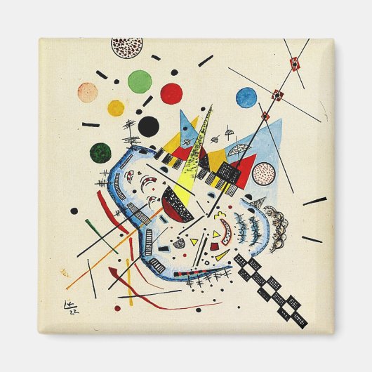 Kandinsky - Het Zee en de zon, populair schilderij Magneet (Voorkant)