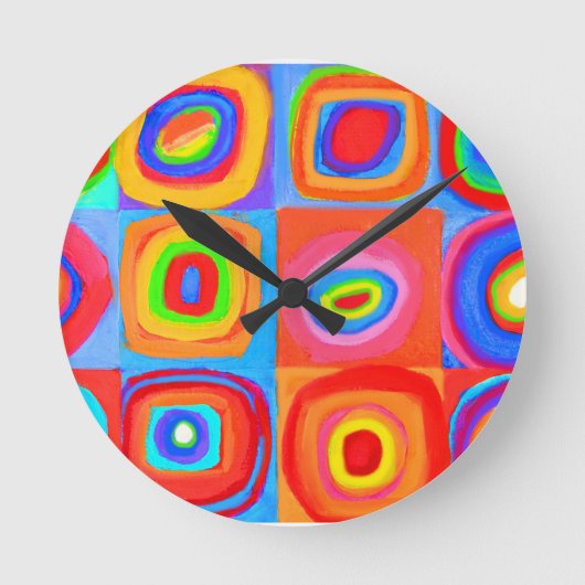 Kandinsky Homage Farbstudie Wall Clock Ronde Klok (Voorkant)
