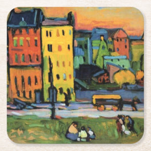 Kandinsky - Houses in München, Kartonnen Onderzetters