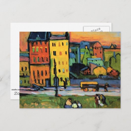 Kandinsky - Huizen in het Briefkaart München (Voorkant / Achterkant)