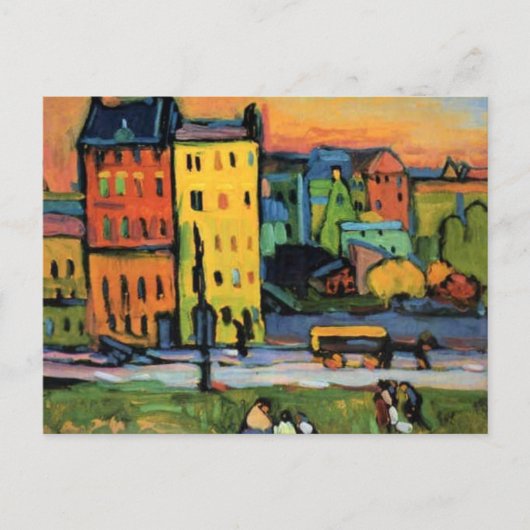 Kandinsky - Huizen in München, Briefkaart (Voorkant)