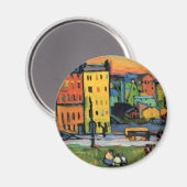 Kandinsky - Huizen in München, Magneet (Voorkant / Achterkant)