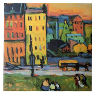 Kandinsky - Huizen in München, Tegeltje