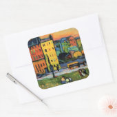 Kandinsky - Huizen in München Vierkante Sticker (Envelop)