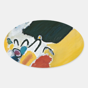 Kandinsky Impressie III Concert Abstract Schilderi Ovale Sticker