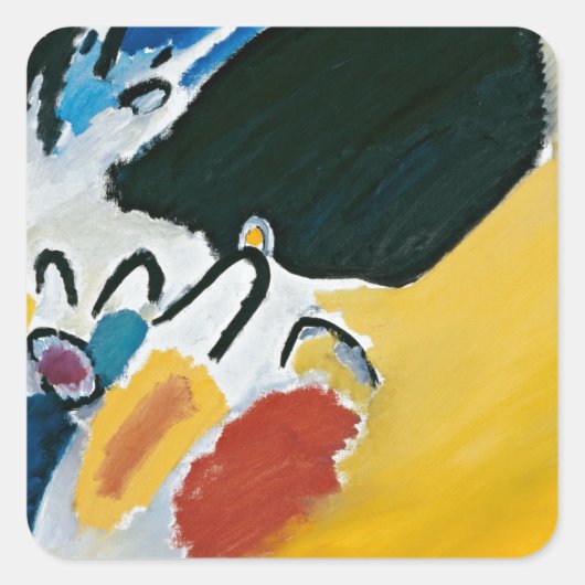 Kandinsky Impression III Concert Abstract schilder Vierkante Sticker (Voorkant)