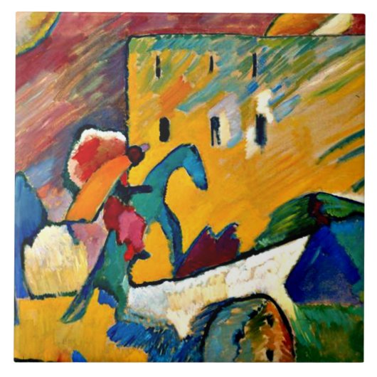 Kandinsky: Improvisatie 3, landschapsschilderkunst Tegeltje (Voorkant)