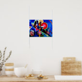 Kandinsky in blauw Abstract schilderkunst Poster (Keuken)
