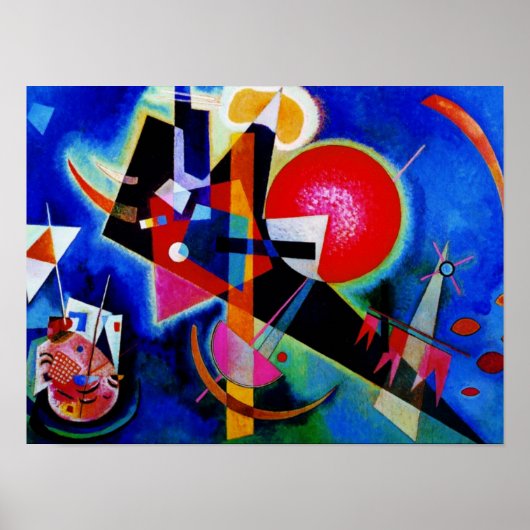 Kandinsky in blauw Abstract schilderkunst Poster (Voorkant)