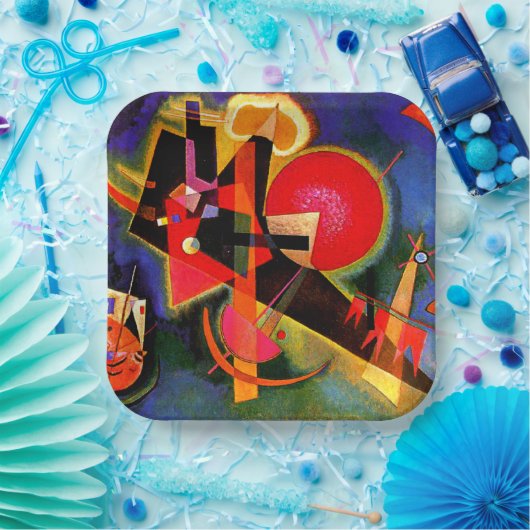 Kandinsky - In blauw, beroemd kunstwerk Papieren Bordje (Feest)