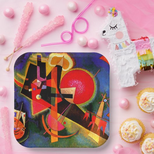 Kandinsky - In blauw, beroemd kunstwerk Papieren Bordje (Feest)