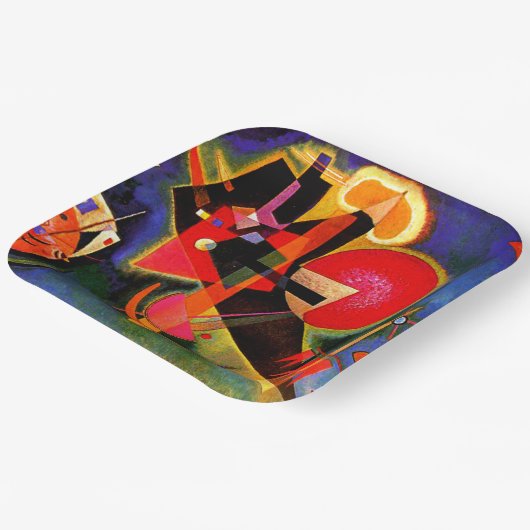 Kandinsky - In blauw, beroemd kunstwerk Papieren Bordje (Gebogen)
