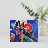Kandinsky in Blue Abstract Painting Briefkaart (Staand voorkant)