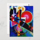 Kandinsky in Blue Abstract Painting Briefkaart (Voorkant / Achterkant)