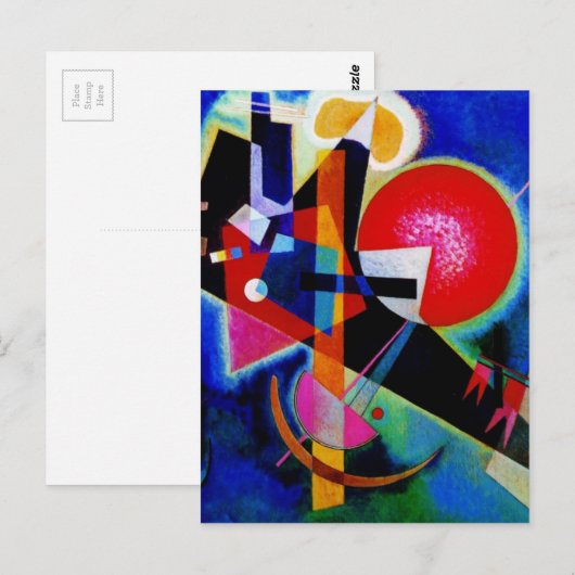 Kandinsky in Blue Abstract Painting Briefkaart (Voorkant / Achterkant)