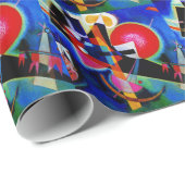 Kandinsky in Blue Abstract Painting Cadeaupapier (Rol Hoek)