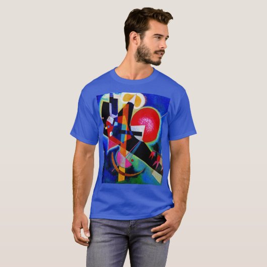 Kandinsky in Blue Abstract Painting Deep Royal T-shirt (Voorkant volledig)