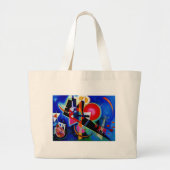 Kandinsky in Blue Abstract Painting Grote Tote Bag (Voorkant)