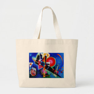 Kandinsky in Blue Abstract Painting Grote Tote Bag