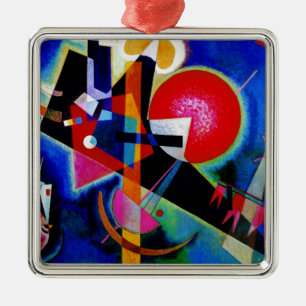 Kandinsky in Blue Abstract Painting Metalen Ornament