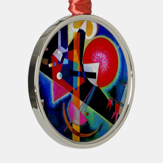 Kandinsky in Blue Abstract Painting Metalen Ornament (Rechts)